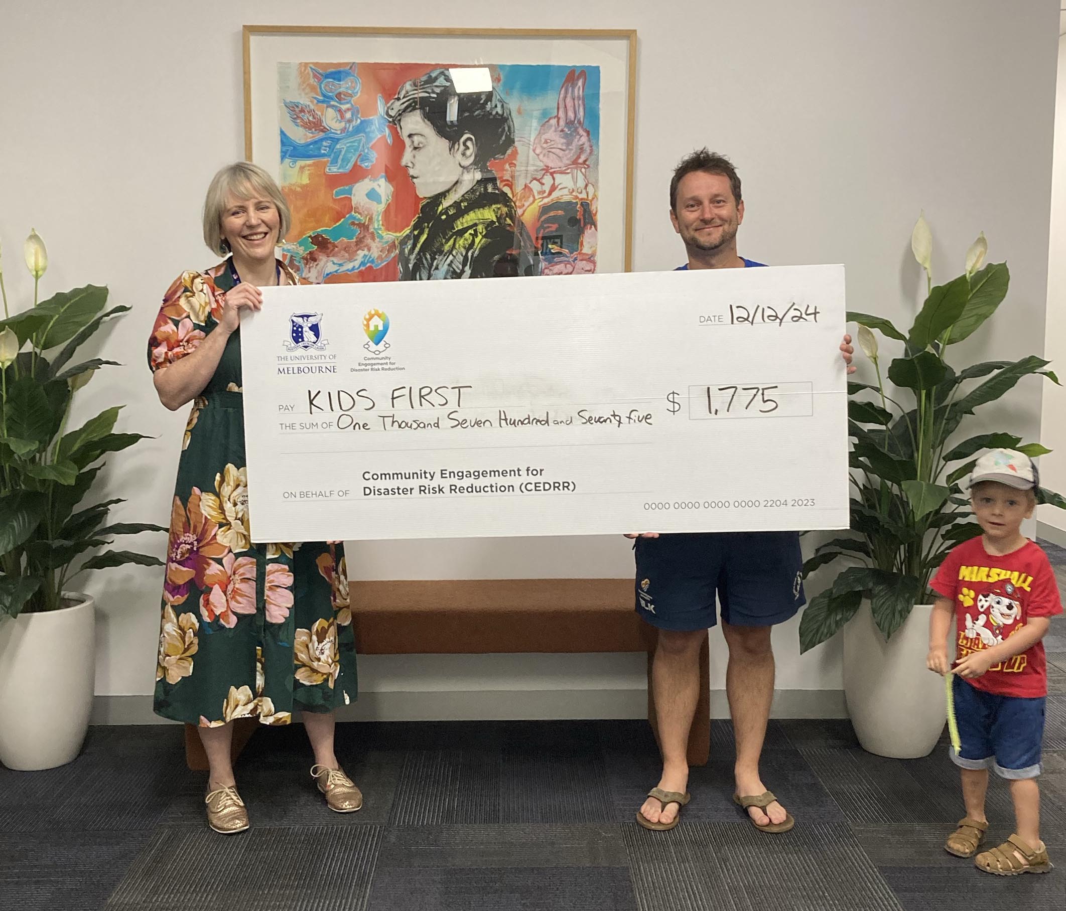 Kids First Receive their CEDRR Cheque